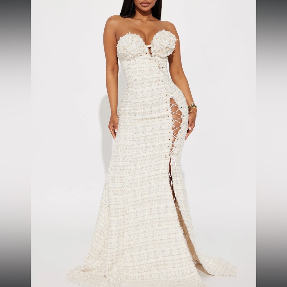 New- Cream Tweed Dress
